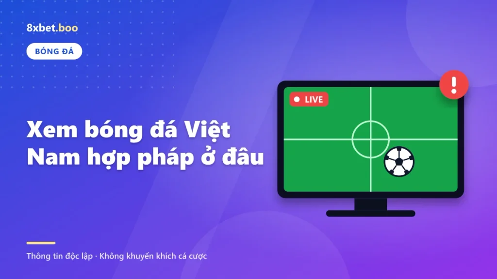 Minh họa màn hình phát sóng trận bóng đá với nhãn LIVE với tiêu đề