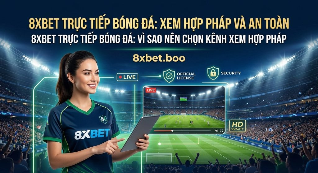 Minh họa màn hình phát sóng trận bóng đá với nhãn LIVE với tiêu đề “Tìm kiếm 8XBet trực tiếp bóng đá thực chất dẫn đến đâu.