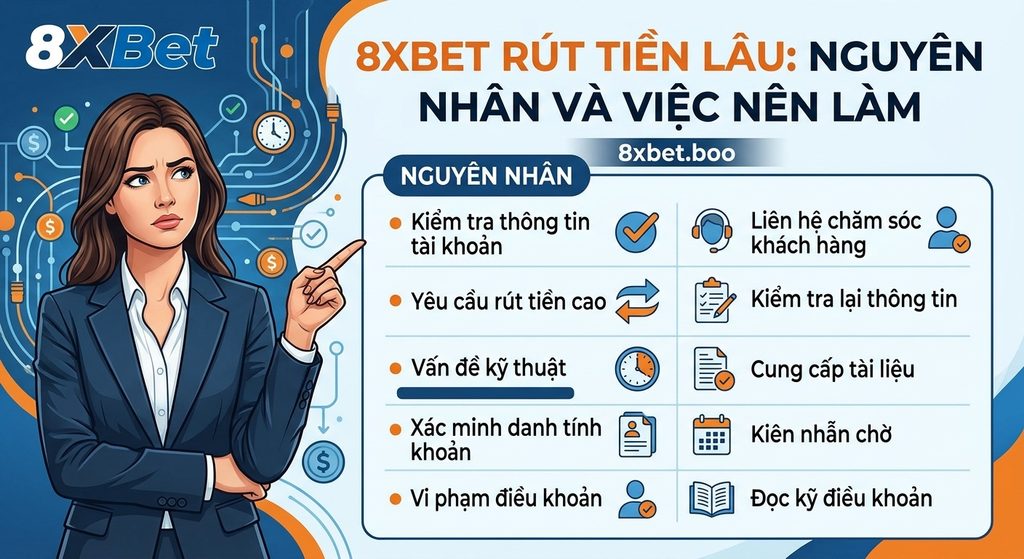 Vì sao người chơi phản ánh 8XBet rút tiền lâu