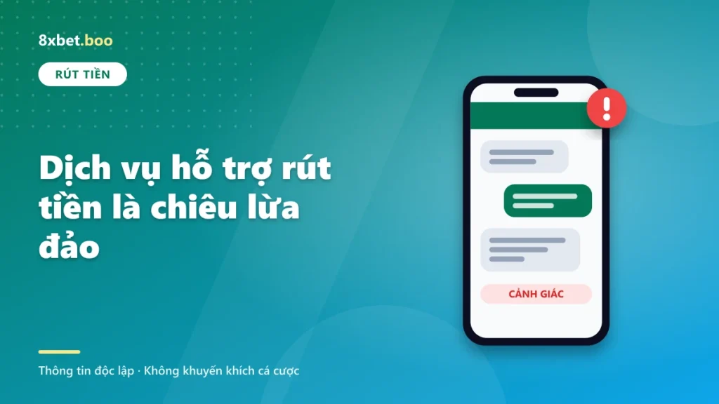 Tin nhắn mời dịch vụ lấy lại tiền cá cược kèm dấu cảnh báo đỏ